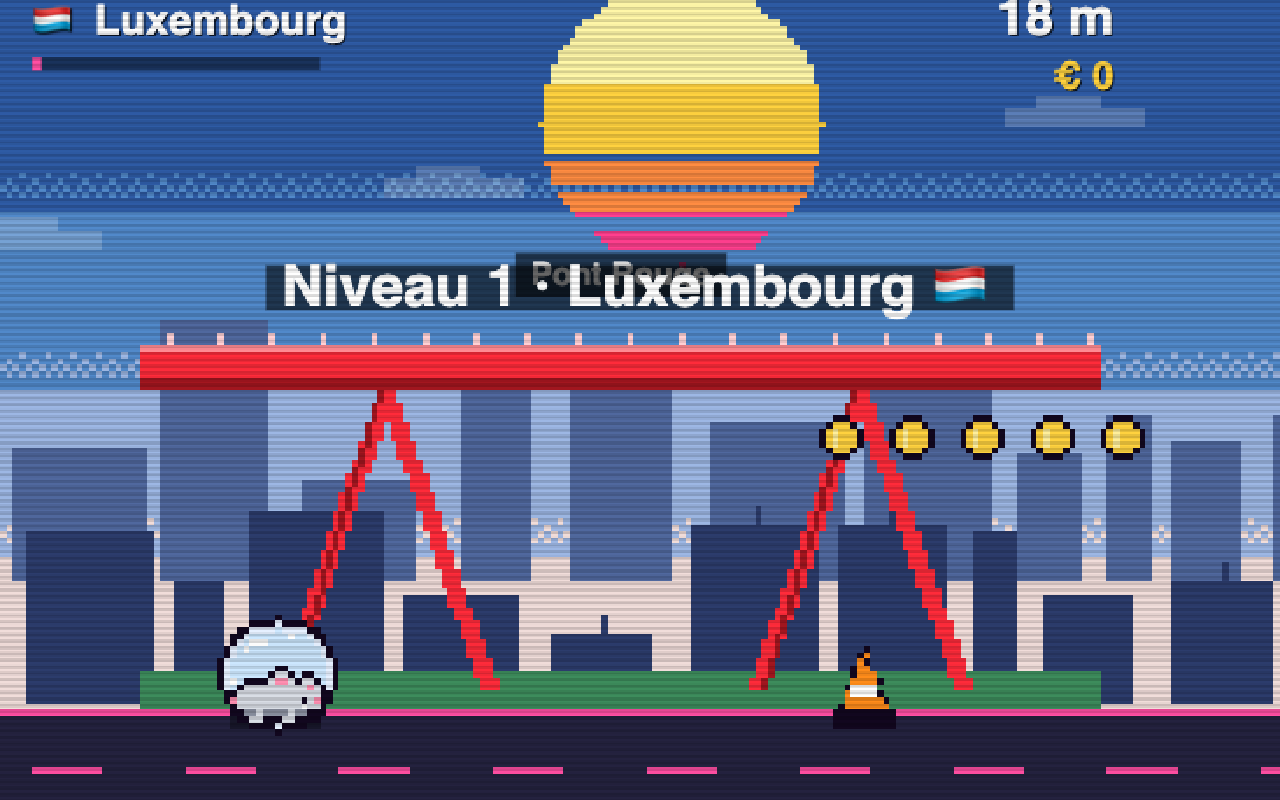 Rat Race : niveau 1 à Luxembourg, le coureur sous le Pont Rouge
