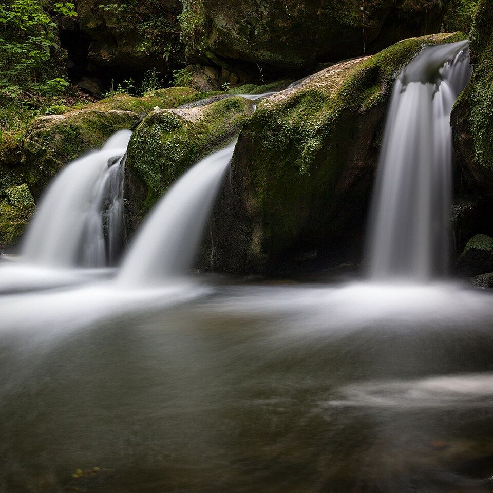 A waterfall in the Mullerthal region, Luxembourg's Little Switzerland